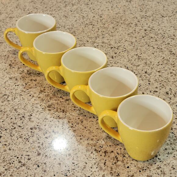 IMUSA 5 Yellow Espresso Demitasse Coffee Stoneware 2.5oz Handled Cup Set✨️2.5in - Picture 4 of 7